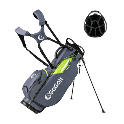 Golf-Tragetasche, 8-fache Schlägereinteilung, 5 Taschen, Grau