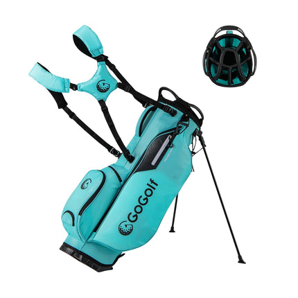 Golf Standbag, 8-fache Unterteilung, 5 Taschen, Türkis