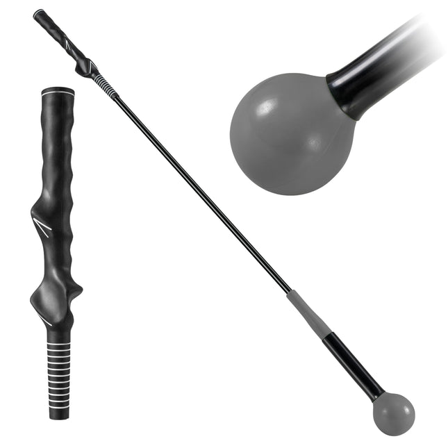 Golf Swing Trainer Aid, 100cm, Weighted Head, Gray