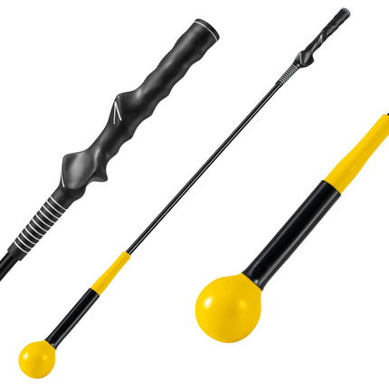 Golfschwung-Trainer, 100 cm, gewichteter Kopf, Gelb