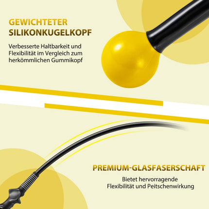 Golfschwung-Trainer, 100 cm, gewichteter Kopf, Gelb