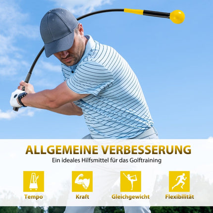 Golfschwung-Trainer, 100 cm, gewichteter Kopf, Gelb