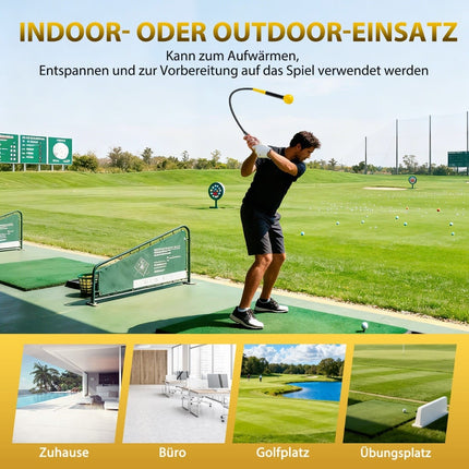 Golfschwung-Trainer, 100 cm, gewichteter Kopf, Gelb
