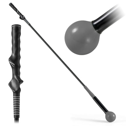 Golfschwungtrainer, 120 cm, gewichteter Kopf, Grau