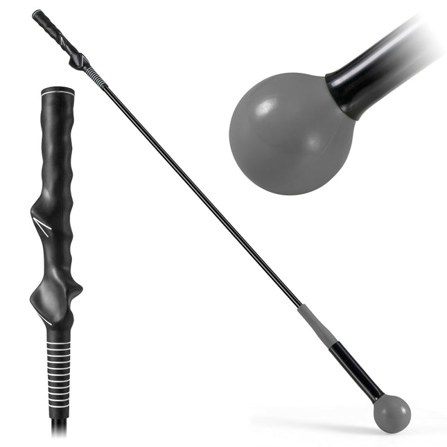 Golfschwungtrainer, 120 cm, gewichteter Kopf, Grau