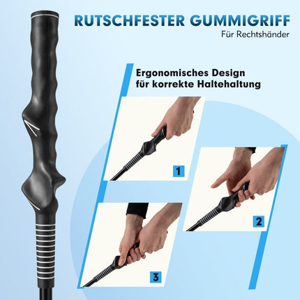 Golfschwungtrainer, 120 cm, gewichteter Kopf, Grau