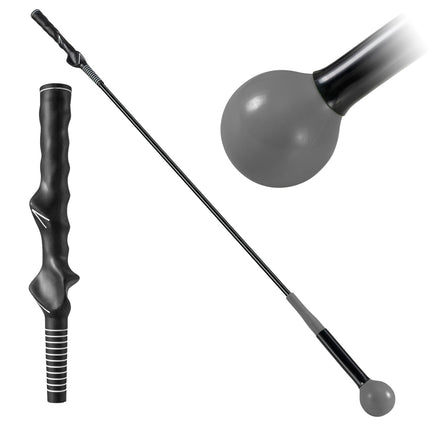 Golfschwungtrainer, 120 cm, gewichteter Kopf, Grau