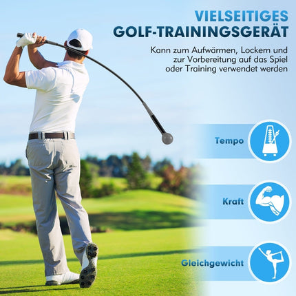 Golfschwungtrainer, 120 cm, gewichteter Kopf, Grau