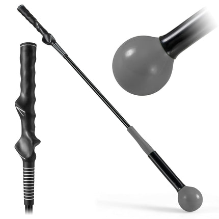 Golf Swing Trainer Aid, 80cm, Weighted Head, Gray