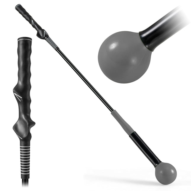 Golfschwung-Trainer, 80 cm, gewichteter Kopf, Grau