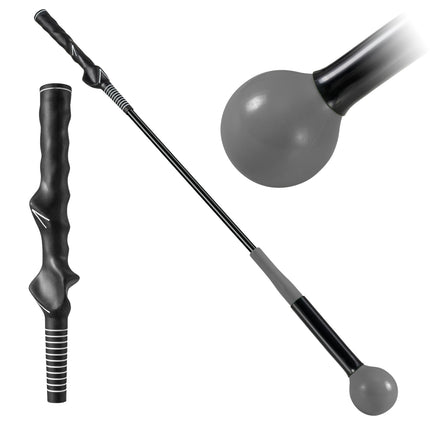 Golf Swing Trainer Aid, 80cm, Weighted Head, Gray