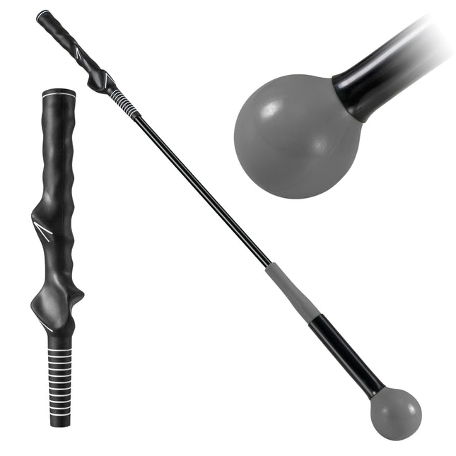 Golfschwung-Trainer, 80 cm, gewichteter Kopf, Grau