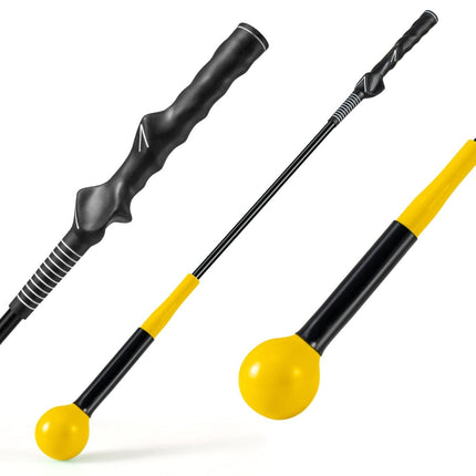 Golfschwung-Trainerhilfe, 80 cm, gewichteter Kopf, Gelb