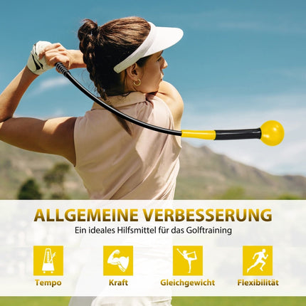 Golfschwung-Trainerhilfe, 80 cm, gewichteter Kopf, Gelb