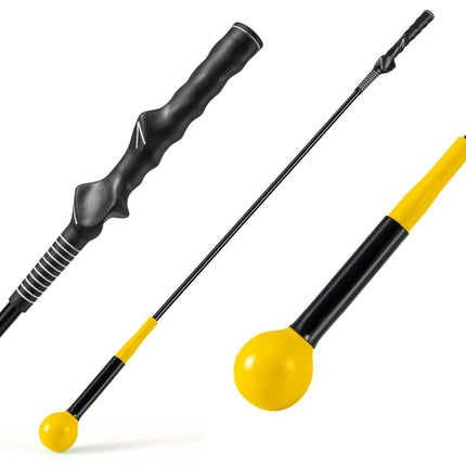 Golf-Schwungtrainer mit gewichtetem Kopf, 120 cm, Gelb