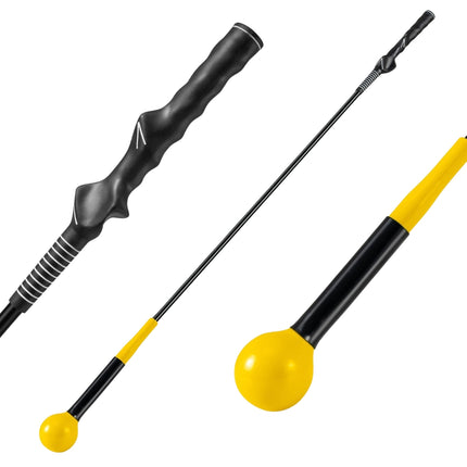 Golf-Schwungtrainer mit gewichtetem Kopf, 120 cm, Gelb