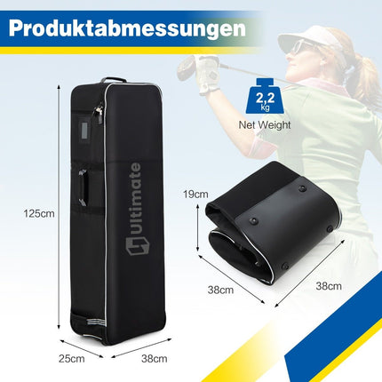 Cestovní golfový bag s kolečky, oxfordská látka, skládací