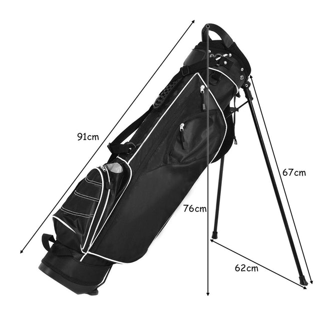 Golf bag 9 inch golf bag pencil bag professional travel bag stand bag with head section and carrying strap-black