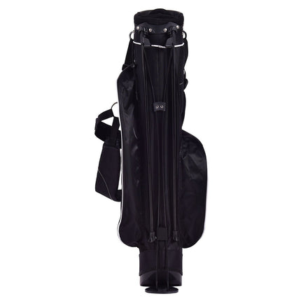 Golfbag 9 Zoll Golfbag Pencil Bag Profi Reisetasche Standbag mit Kopfteil und Tragegurt-Schwarz