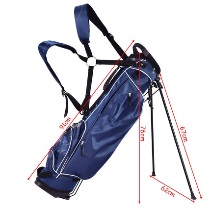 Golfbag 9 Zoll Golfbag Pencil Bag Profi Reisetasche Standbag mit Kopfteil und Tragegurt-Blau