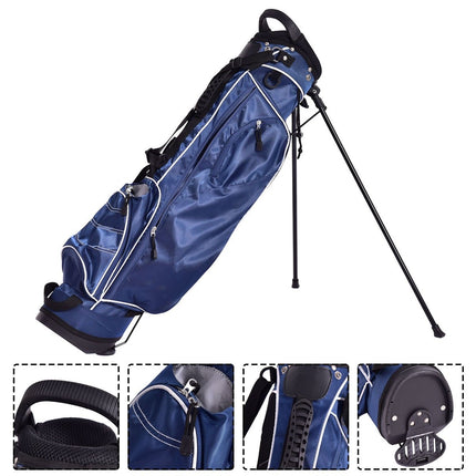 Golfbag 9 Zoll Golfbag Pencil Bag Profi Reisetasche Standbag mit Kopfteil und Tragegurt-Blau