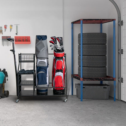 Golfbagständer für den Garagenwagen für Golfausrüstung Golfbagständer mit Schlägerhalter