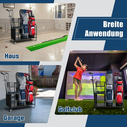 Golfbagständer für den Garagenwagen für Golfausrüstung Golfbagständer mit Schlägerhalter