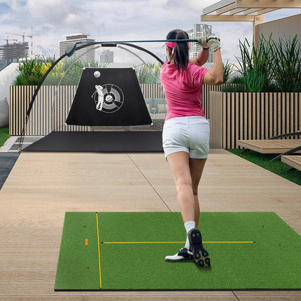 Golf-Abschlagmatte mit 2 Gummi-Tees, 2 Ausrichtungsstäben und 6 Abschlagpositionen, 152 x 117 cm, Dicke 27 mm