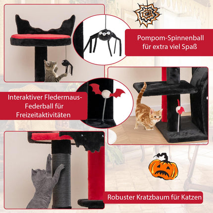 Gotischer Kratzbaum, 134 cm, Liegeflächen & Kratzstämme