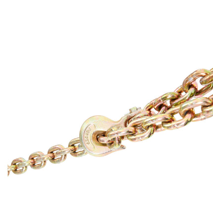 Grade 80 Binder Chain, 3/8 In x 20 Ft, Grab Hooks, 2 Pack