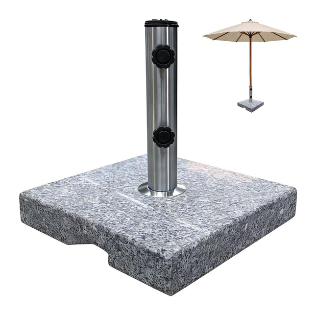 Granit-Sonnenschirmständer, 24 kg – quadratisch, grau