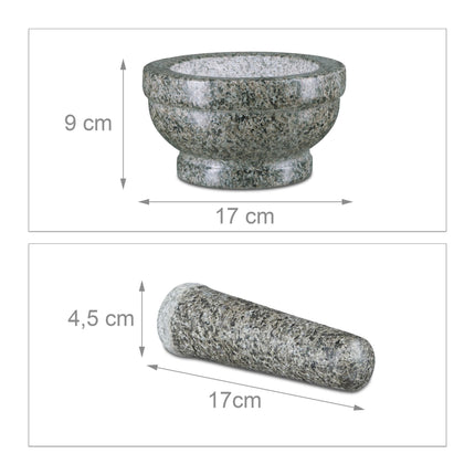 Granite mortar and pestle 17 cm