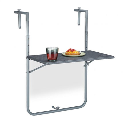 Grauer Balkon-Hängetisch, klappbar