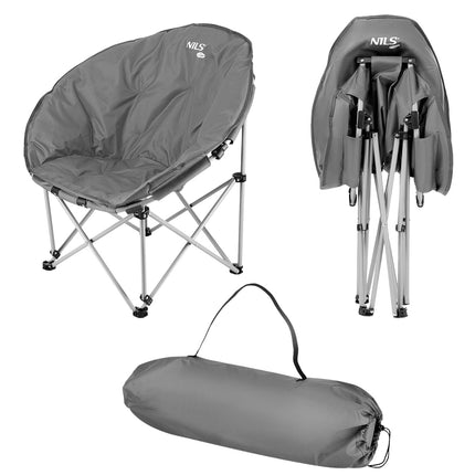 Gray Folding Camping Chair, Lightweight, Portable