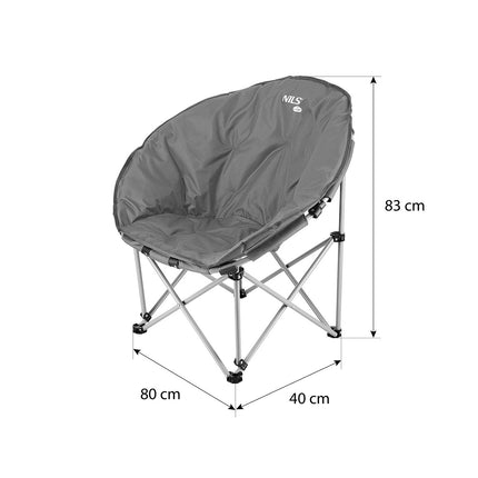 Gray Folding Camping Chair, Lightweight, Portable
