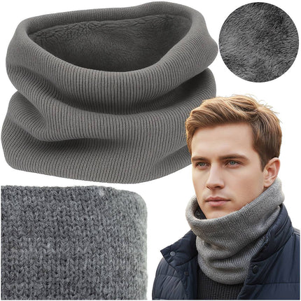 Gray Men's Scarf, Universal Size, Warm Plush Knit