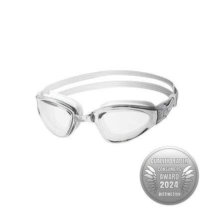 Graue Schwimmbrille, Antibeschlag, UV-Schutz