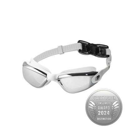 Graue Schwimmbrille, Antibeschlag, UV-Schutz