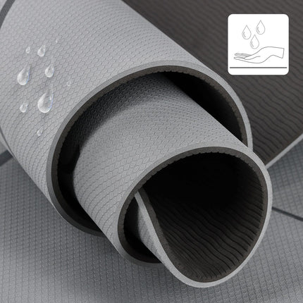 Gray TPE Yoga Mat – Non-Slip, Eco-Friendly, 10mm