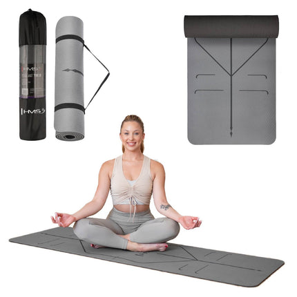 Gray TPE Yoga Mat – Non-Slip, Eco-Friendly, 10mm