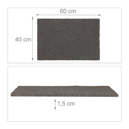 Gray coconut fiber door mat