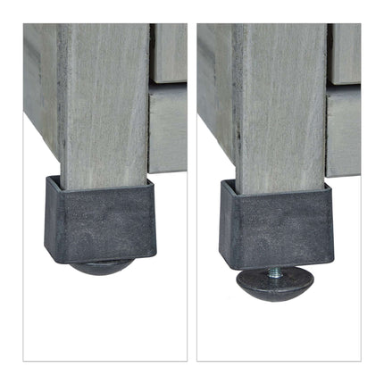 Gray garden cabinet with 3 compartments