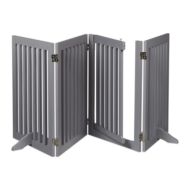 Portail de sécurité gris avec porte 70 cm