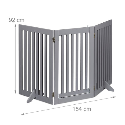 Gray security gate with door 92 cm