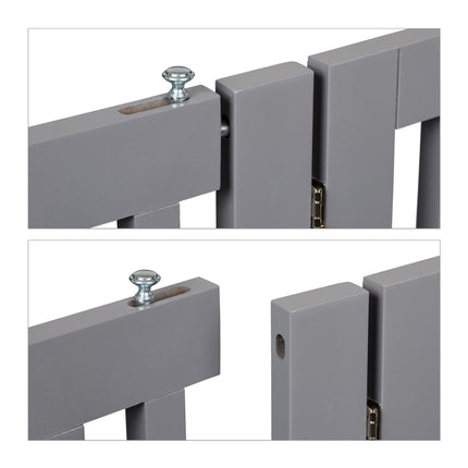 Gray security gate with door 92 cm