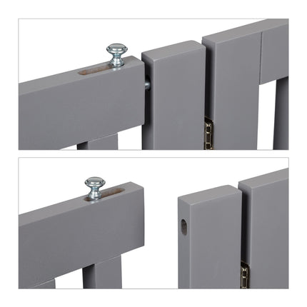 Portail de sécurité gris avec porte 92 cm