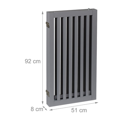 Portail de sécurité gris avec porte 92 cm