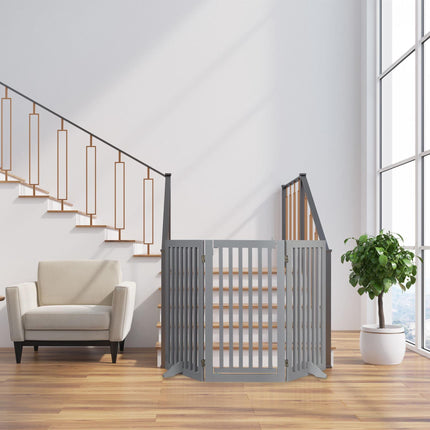 Gray security gate with door 92 cm