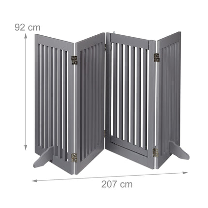 Portail de sécurité gris avec porte 92 cm