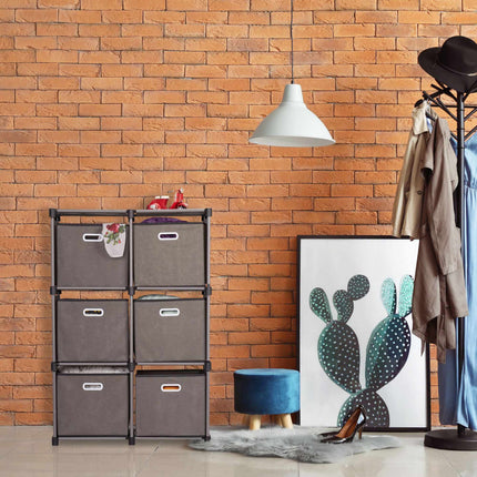 Gray shelf with 6 compartments
